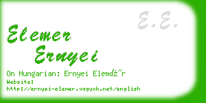 elemer ernyei business card